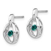 Sophia Jewelers Sterling Silver Alexandrite Drop Earrings with Rhodium Finish